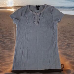 Gap Stretch Women’s Split Neck Ribbed Short Sleeve Top Tag Size Medium